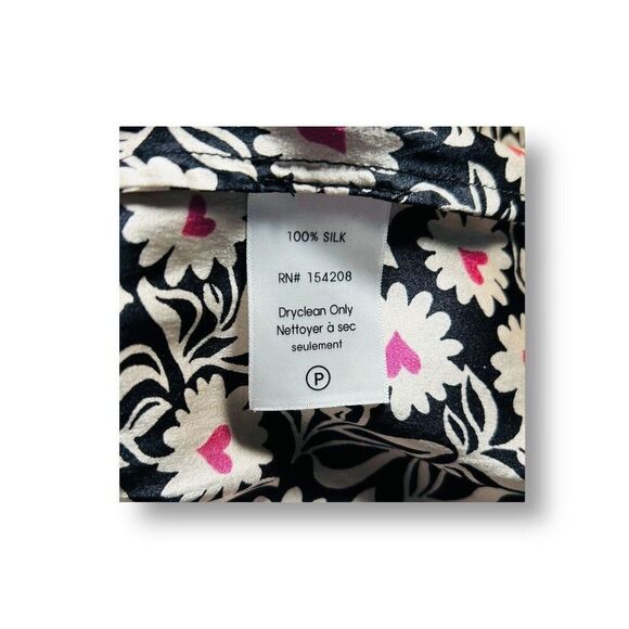 HVN 2 Black Silk Floral Atlanta Midi Dress Fit Flare Square Neck Strappy Summer - Picture 7 of 12